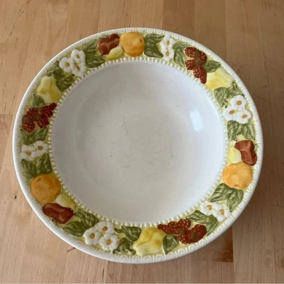 Metlox Vernon Ware Della Robbia Round Vegetable Serving Bowl Floral Poppytrail - Picture 2 of 7